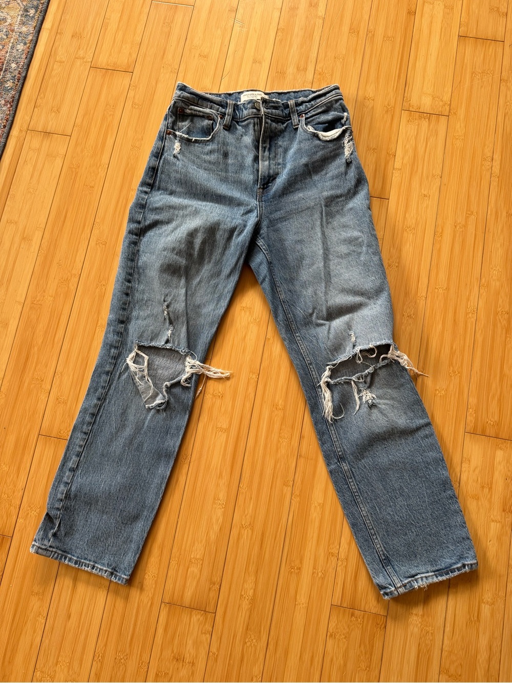 Abercrombie & Fitch Light Blue High-Rise Straight Jeans